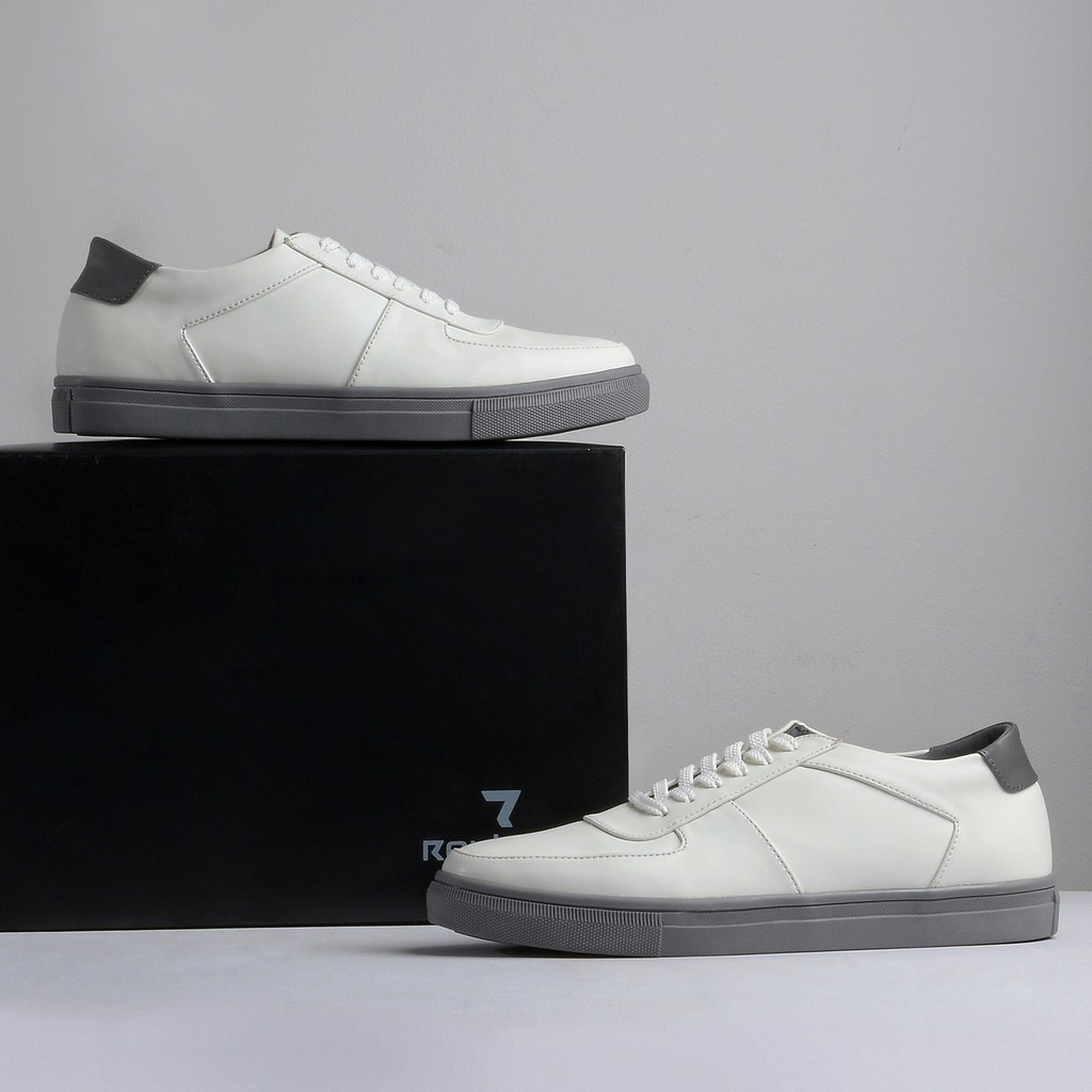 Famo White Grey | Sepatu Putih Casual Sneaker Kasual Polos Original Pria Cowo Footwear Reyl x FORIND