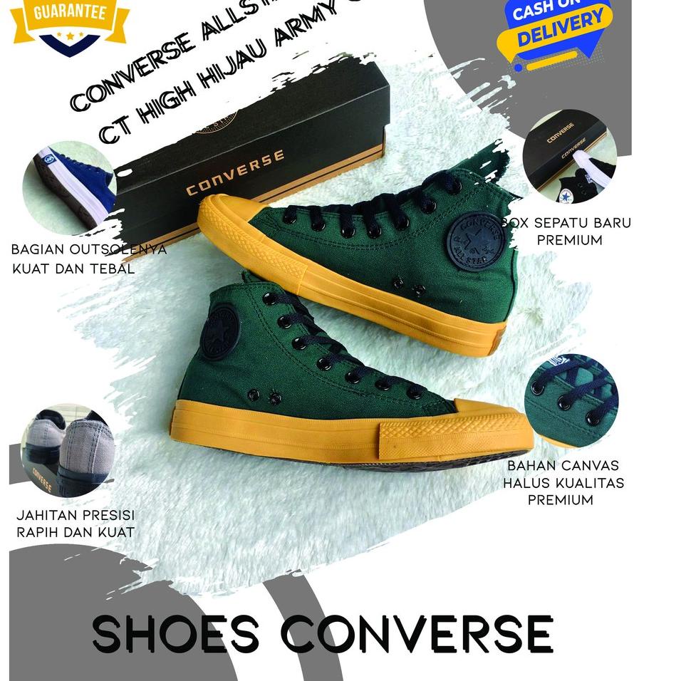 vwic Sepatu Converse All Star 70s CT High Army Gumb Converse Original 100% Sneakers Pria Wanita Panj
