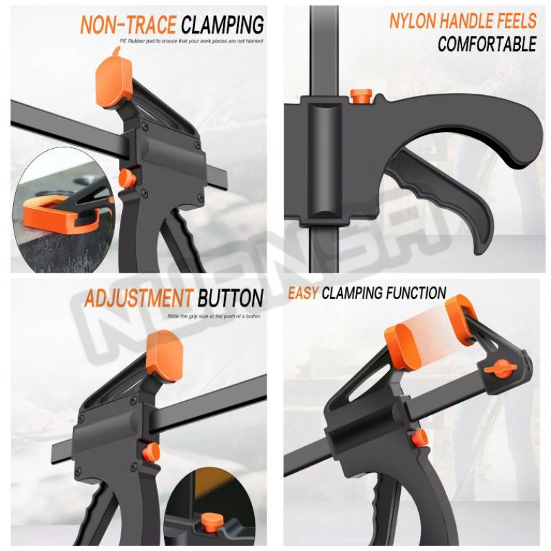 Quick Clamp 4&quot; Jepit Catok F &amp; Spreader Mini Speed Ratchet F 100mm woodworking Kayu craft DIY tools
