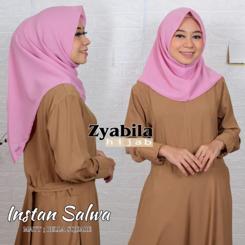 JILBAB Instan salwa PREMIUM 2 lapis bahan Bella POLIKOTON  5 pcs FREE scuba 1pcs