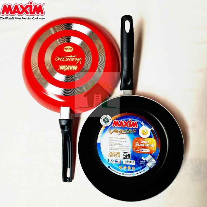 Teflon maxim ukuran,18cm,20cm,22cm,24cm,26cm frypan maxim valentino