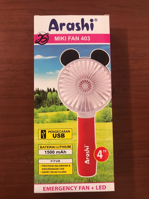 MINI FAN ARASHI MIKI KIPAS TANGAN MINI KIPAS ANGIN MINI DAN LED