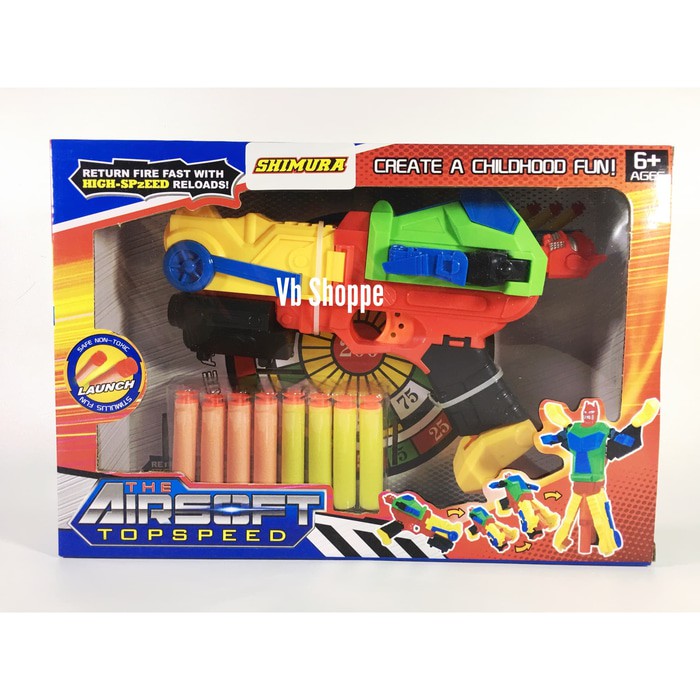 foam darts soft bullets robot gun berubah robot nerf senapan kualitas premium