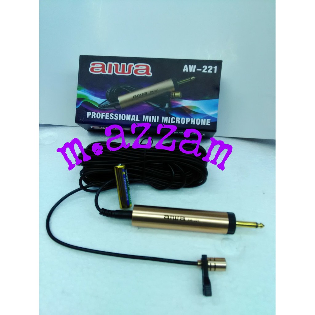 Detail produk dari mic jepit aiwa aw-221 condensor panjang kabel 10 m