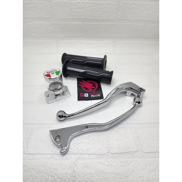 Paket Motor Vixion Handgrip Tulisan Thailand + Handle Rem Yamaha Vixion Chrome + Tutup Minyak Rem Vixion Silver