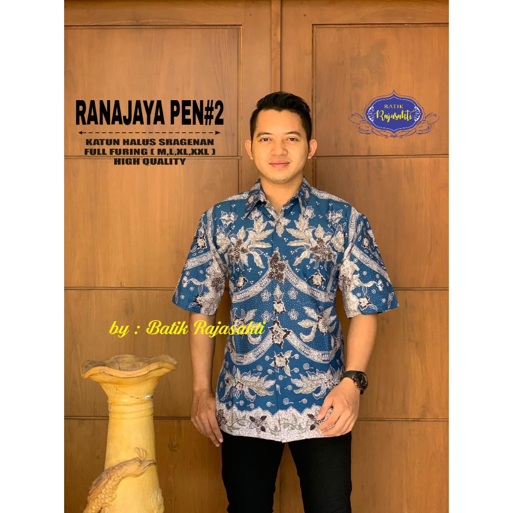 RANAJAYA RAJASAKTI KEMEJA BATIK SOLO PRIA LENGAN PENDEK LAPIS FURING ATASAN BATIK PREMIUM MODERN KATUN HALUS BAHUWIRYA  BANAMITRA BANAMITRA PUTIH BANGSAWAN BAYU PUTRA BERLIAN BIRU BHARATAYUDA BIMASENA BIRENDRA BIRU INDAH BRAHMAKERTA BRAHMAKERTA MERAH BUDI