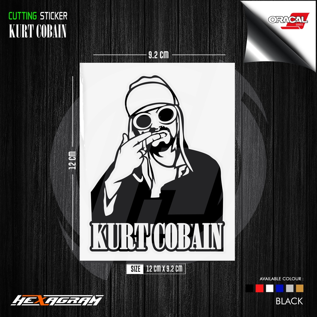 Cutting Sticker Kurt Cobain Siluet | Stiker Cutting Kurt Cobain Siluet | Kurt Cobain