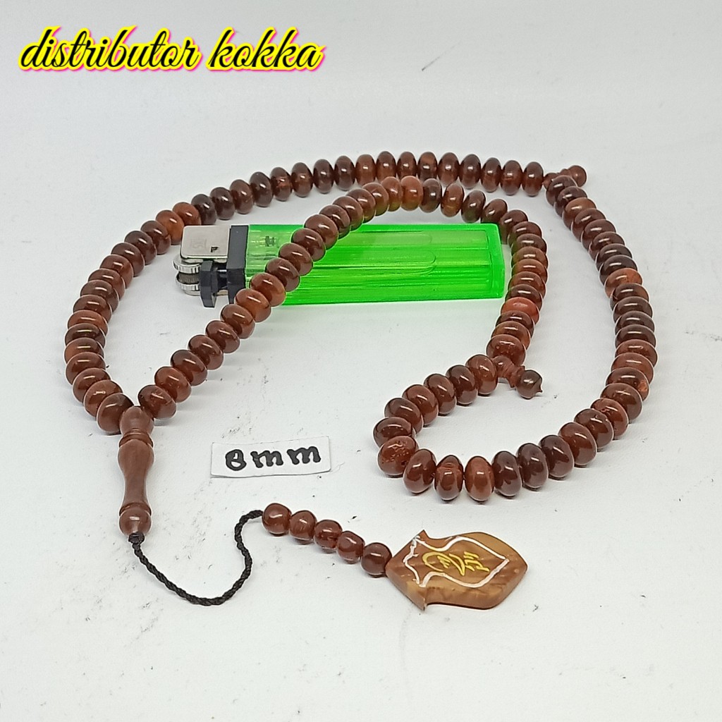 ( SUPER MURAH ) Tasbih Kokka kaukah kaokah fukakah koka donat terompah 8 mm coklat