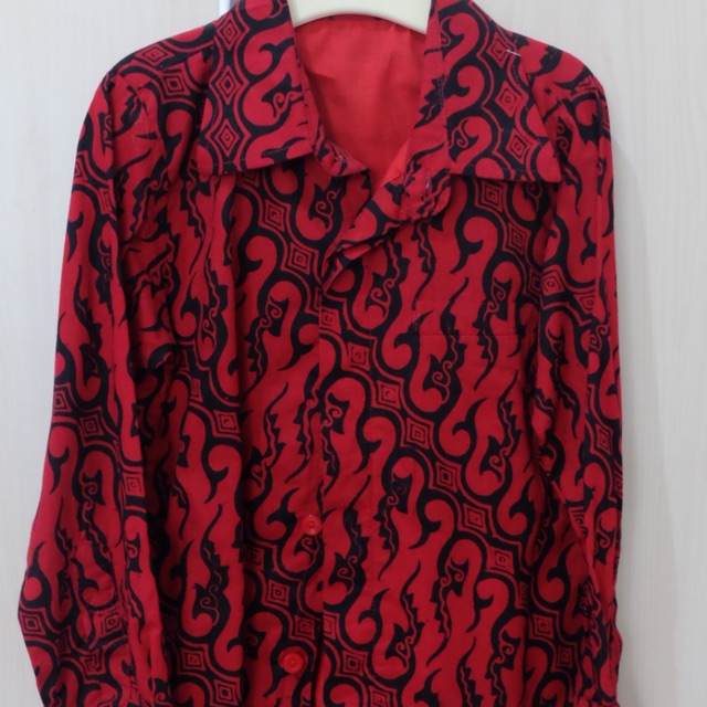 Kemeja batik merah, untuk anak laki2