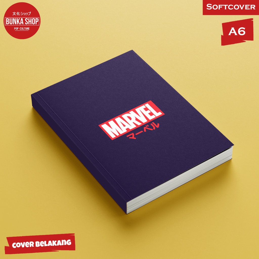 Pocket Note Marvel Avengers Captain America Logo Softcover A6 Buku Tulis Catatan Notes Agenda Planner Jurnal