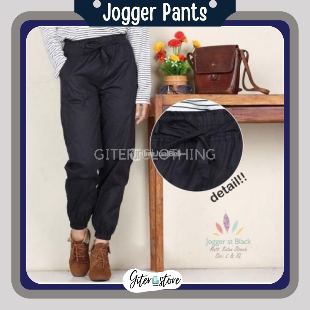 jogger pants wanita - jogger wanita - Celana katun - Celana bahan - Bawahan wanita - Celana jogger