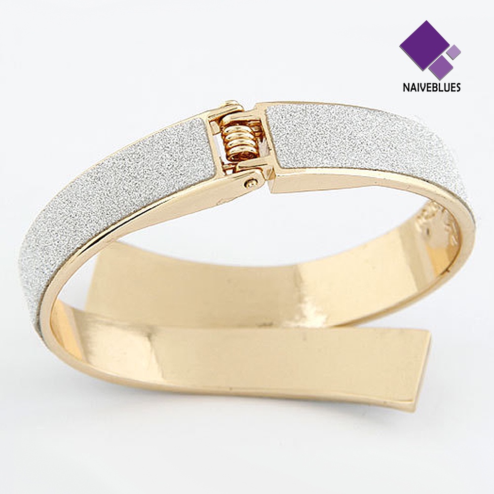 Naiveblue &gt; Gelang Tangan Cuff Fashion Elegan Aksen Glitter Untuk Perhiasan Wanita / Hadiah