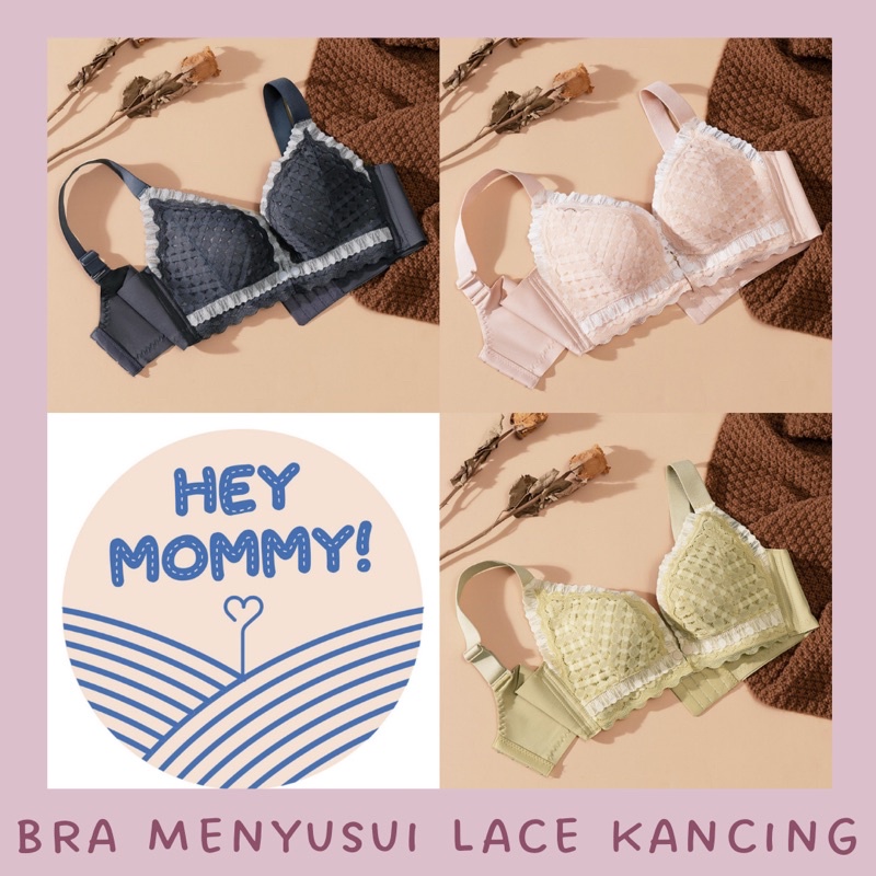 HEYMOMMY.ID - Bra Menyusui Lace Kancing ••| Bh menyusui nursing bra maternity bra breastfeeding bra bh busui bra busui bh menyusui lucu bra menyusui lucu bh busui bh asi bh menyusui sexy