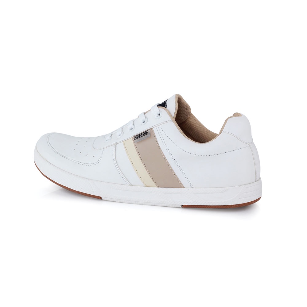 Sepatu Sneakers Pria Casual Footwear Putih Garis Mocha Original - White