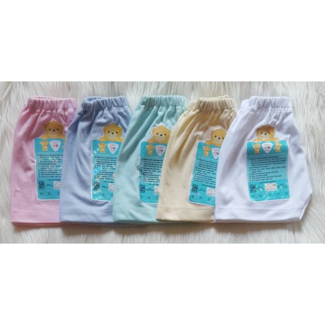 Celana Pendek Bayi 0-6 Polos Warna Libby / Celana Segi Empat Bayi All Size