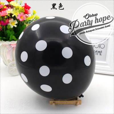 balon polkadot hitam / balon polkadot / balon polkadot hitam / balon motif polkadot hitam