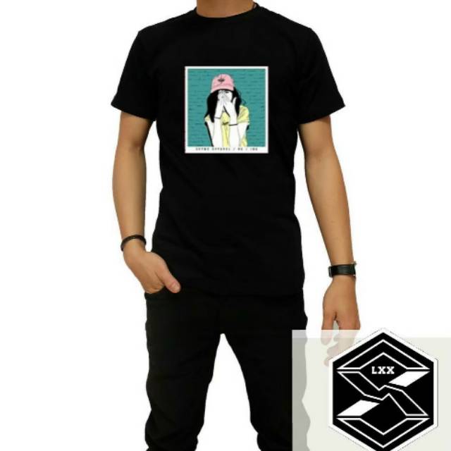 Kaos distro pria skymo Hitam svnty