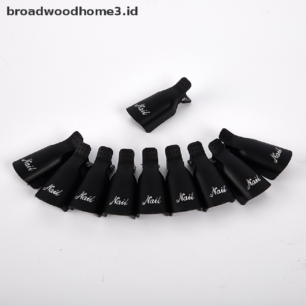 10pcs Klip Cap Soak Off Bahan Plastik Untuk Menghapus Kutek Uv Gel