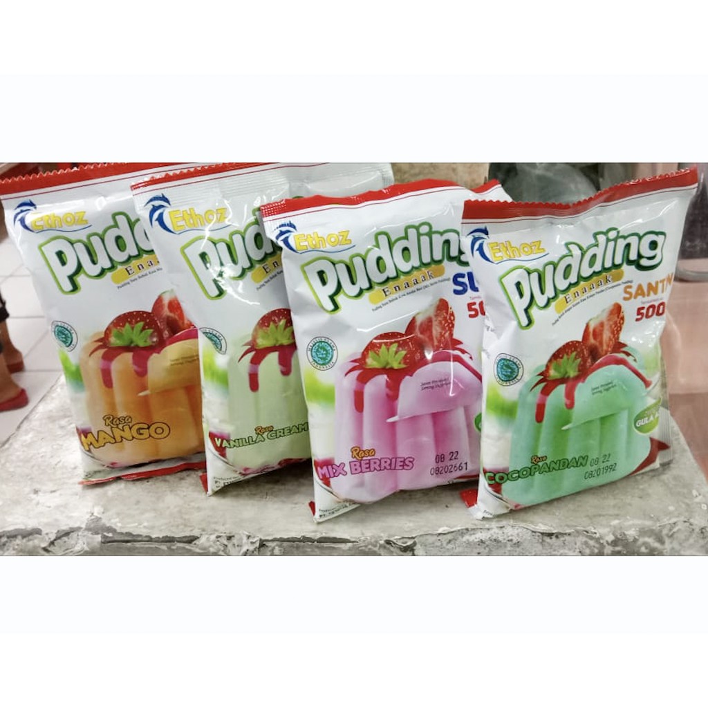 

Bubuk Pudding ENAK Susu Ethoz 60gr - MANGO/COCO PANDAN/VANILLA/MIXED BERRIES