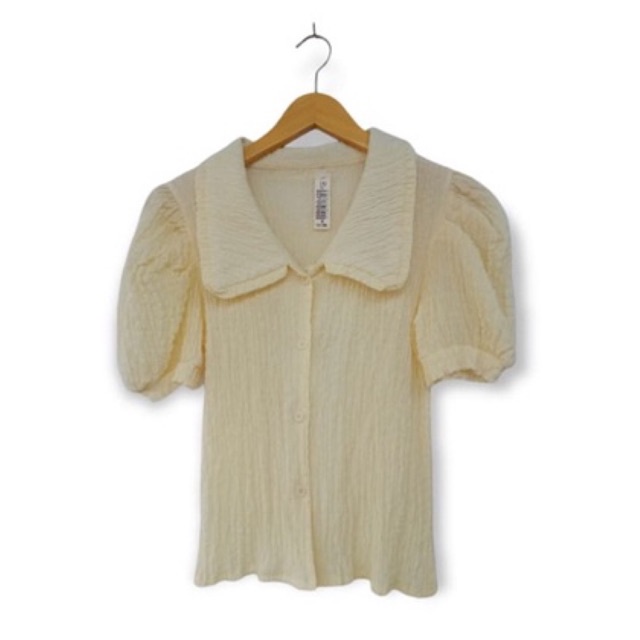 atasan lengan balon korea kerah besar