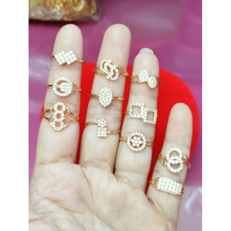 CINCIN MATA IMPORT MODEL EMAS ASLI ( PERAK 925 ) LAPIS EMAS 24K WARNA ROSEGOLD