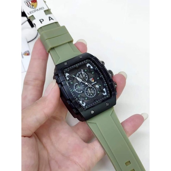 JAM TANGAN PRIA LEOPARD RUBBER 4,2CM