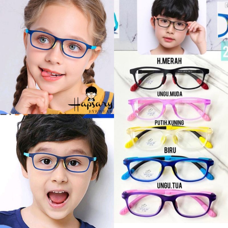 Kacamata ANAK 2104 Antiradiasi Blueray Gadget Komputer HP TV Bahan TF90 Ringan Dan Lentur Unisex