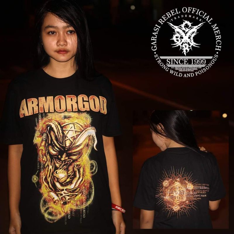 tshirt armorgod deathmetal x garasi rebel distro kaos metal iddm prapatan rebel xtab distro