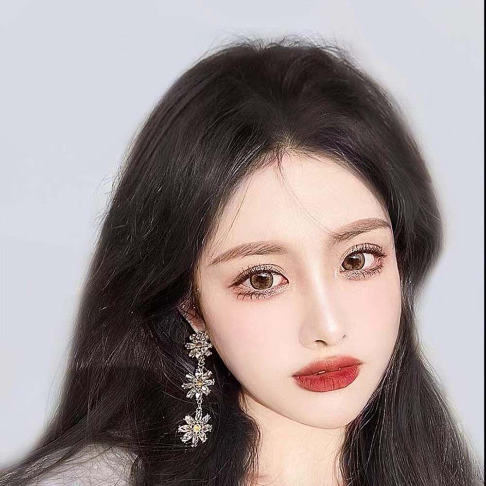 Mxbeauty Wig Poni Rambut Palsu Model Pendek Warna Hitam / Coklat Untuk Wanita