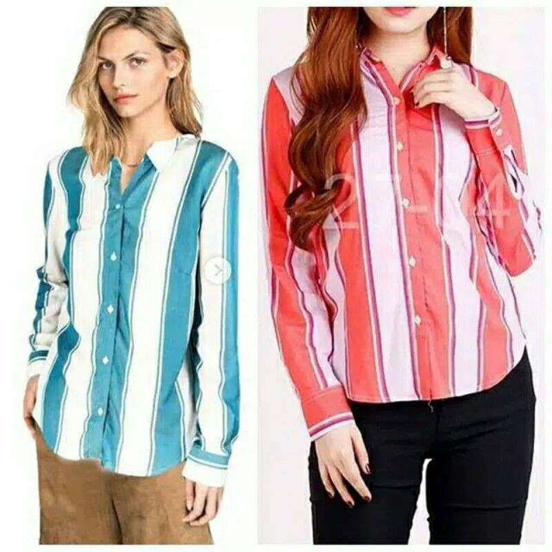 GAP Kemeja  Wanita Button Down Roll Sleve Shirt