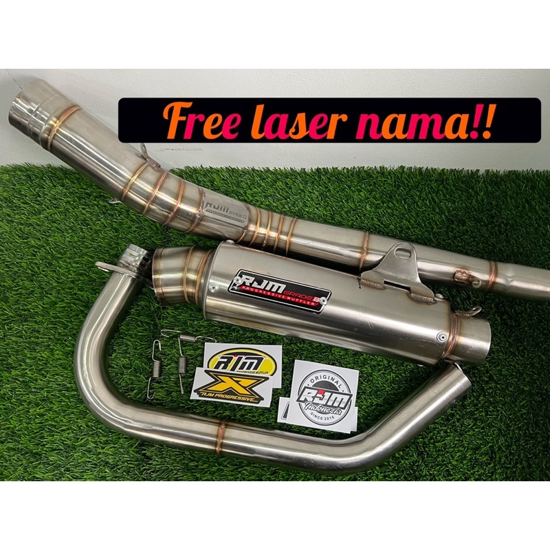 knalpot full system rjm grade b silincer kompetisi pnp tirev inlet 50mm 51mm