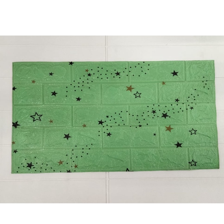 ✧YUKSHOPING✧ Wallpaper Dinding 3d Motif Gambar Wallfoam Dekorasi Kamar Murah R535-BINTANG HIJAU