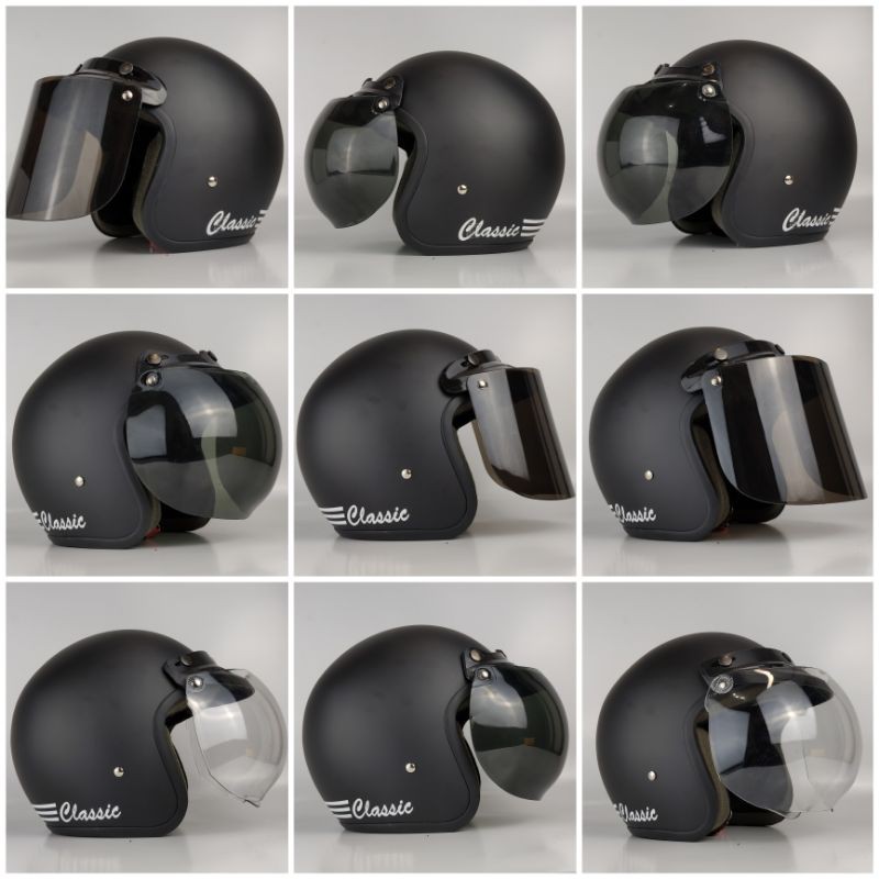 Helm Bogo Dewasa Clasicc Warna Hitam Doff