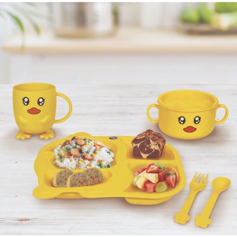 Baby Safe Set Meal Feeding Set Duck Series FSD01 / Set Makan Set Perlengkapan Makan Bayi Motif Bebek