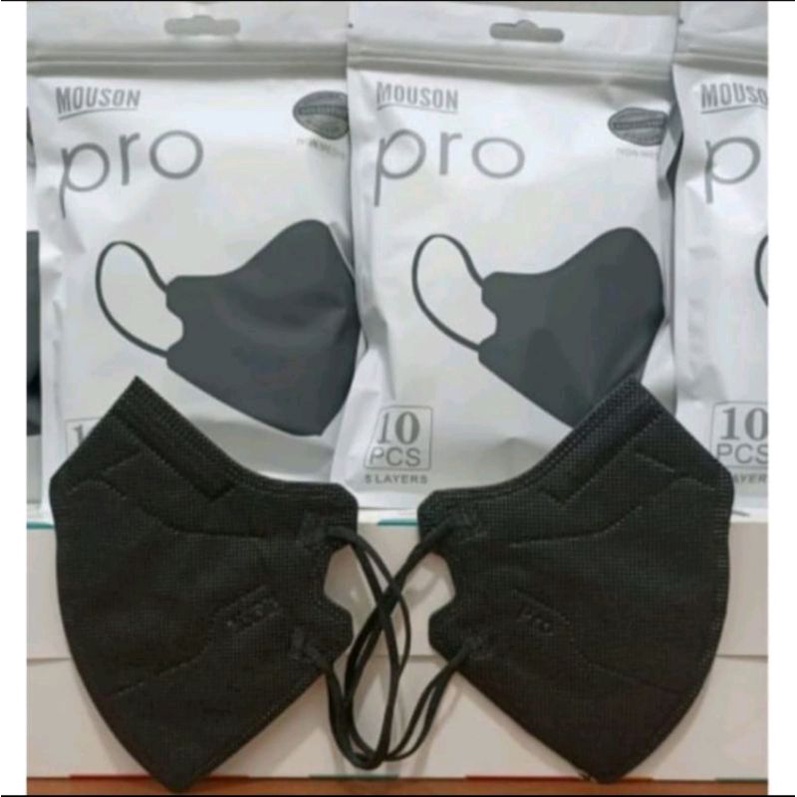 Masker KN95 mouson pro mask 5ply warna Hitam