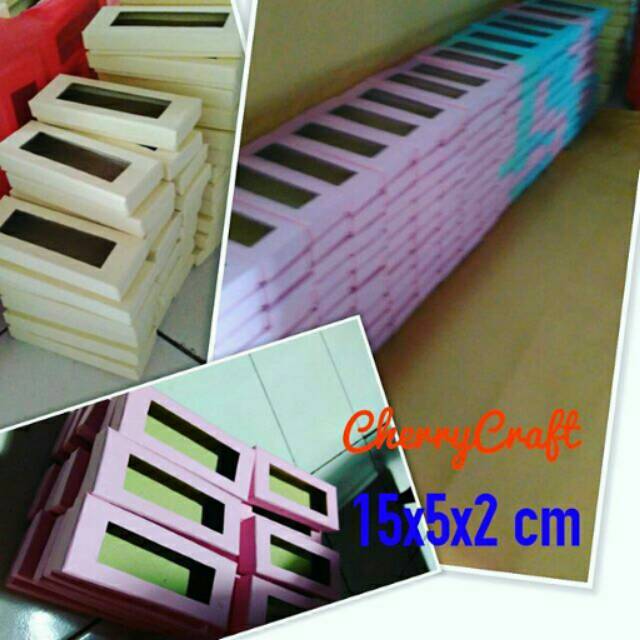 

Kotak Kado Tutup Mika/ Kotak Souvenir ukuran 15x5x2 cm