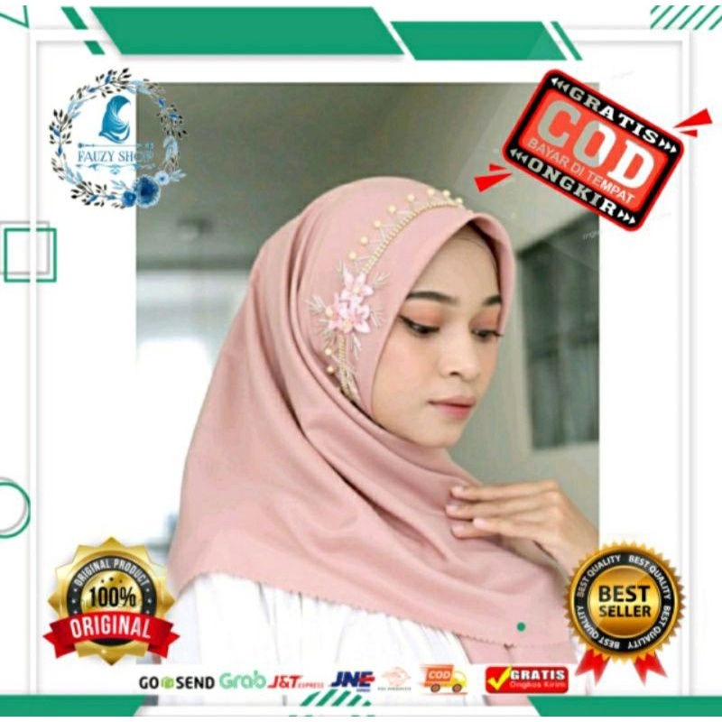 Jilbab Segi Empat Payet Hijab Segi Empat Mawar Hijab Voal Miracle Segi Empat Payet