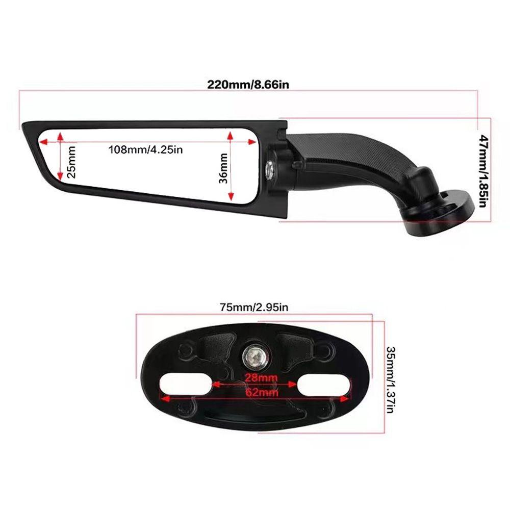 Populer 1pasang Kaca Spion Sayap Angin Motor Modifikasi Universal Adjustable Mirror Spoiler Untuk KAWASAKI