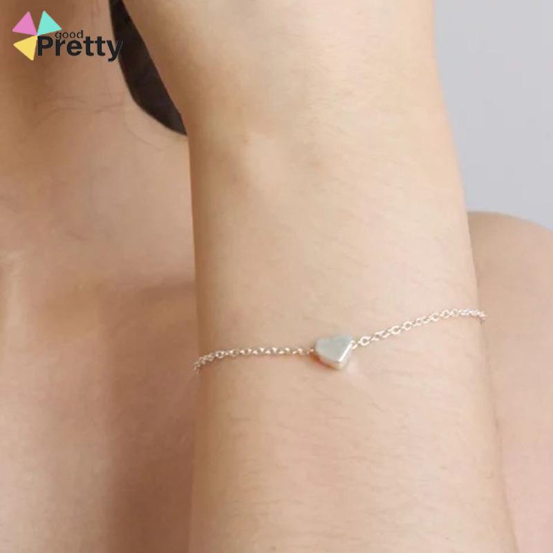 Gelang Bentuk Hati Bahan Alloy Lapis Emas Untuk Wanita  - PD - PD