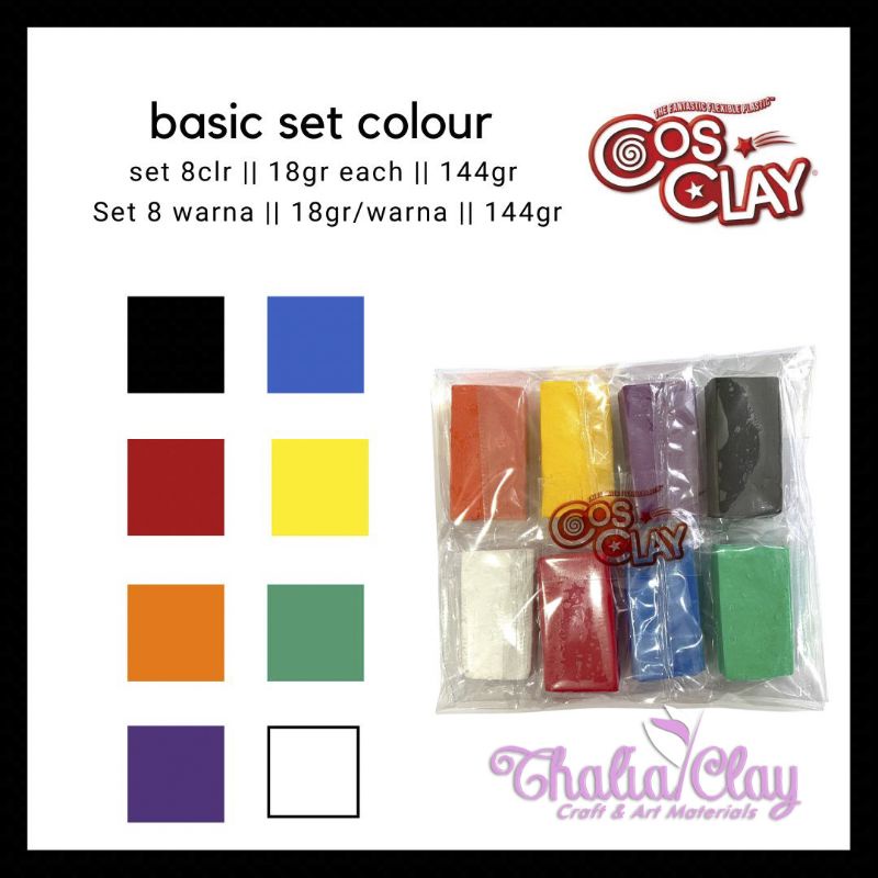COSCLAY POLYMER CLAY BASIC SET PAKET POLYMER CLAY SCULPTING CLAY MODELLING CLAY