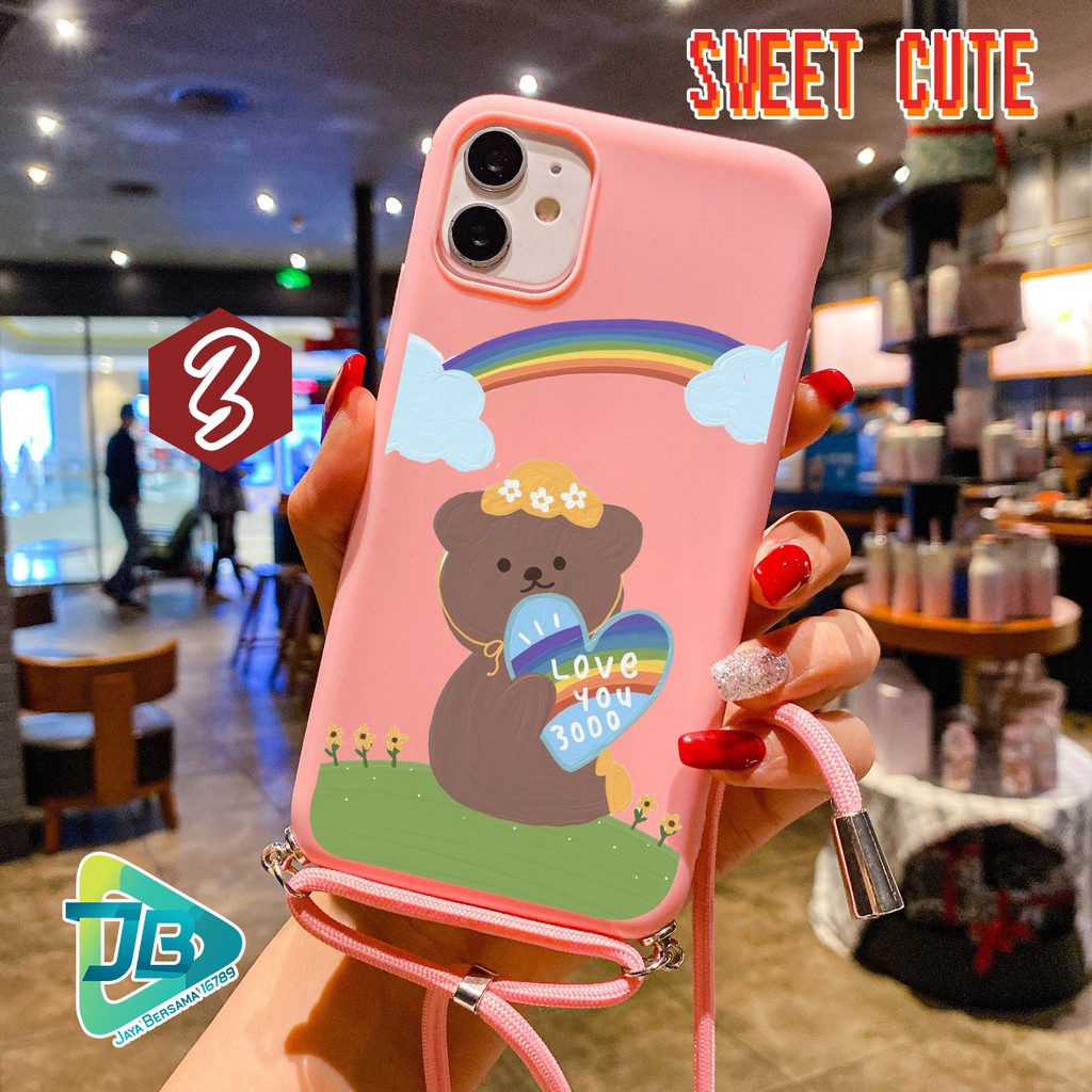 Softcase Slingcase Tali Lanyard Candy SWEET CUTE Oppo A92 A52 Reno 2 2f 2z 4 4f R9s 3 F17 Pro JB3865