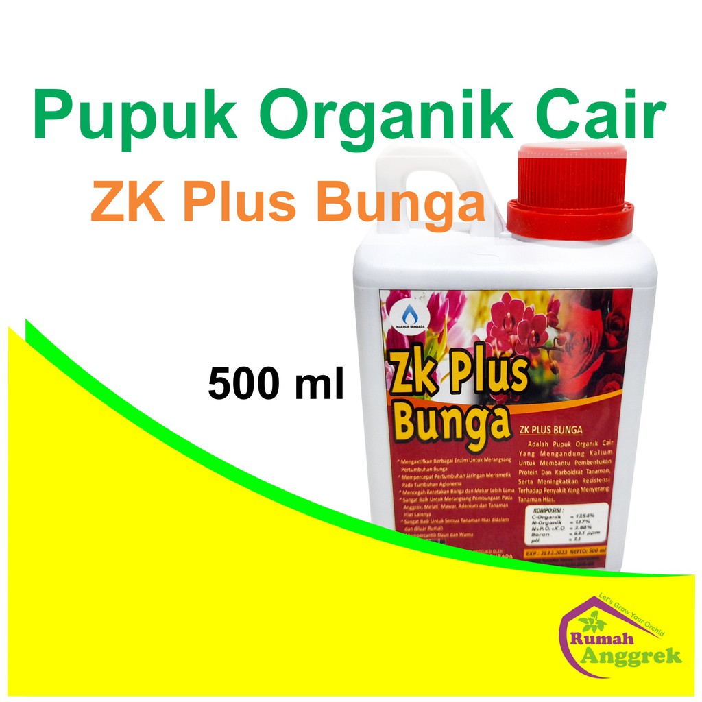 Jual Pupuk Organik Cair Zk Plus Bunga Ml Poc Tanaman Hias Anggrek Organic Alami Makmur