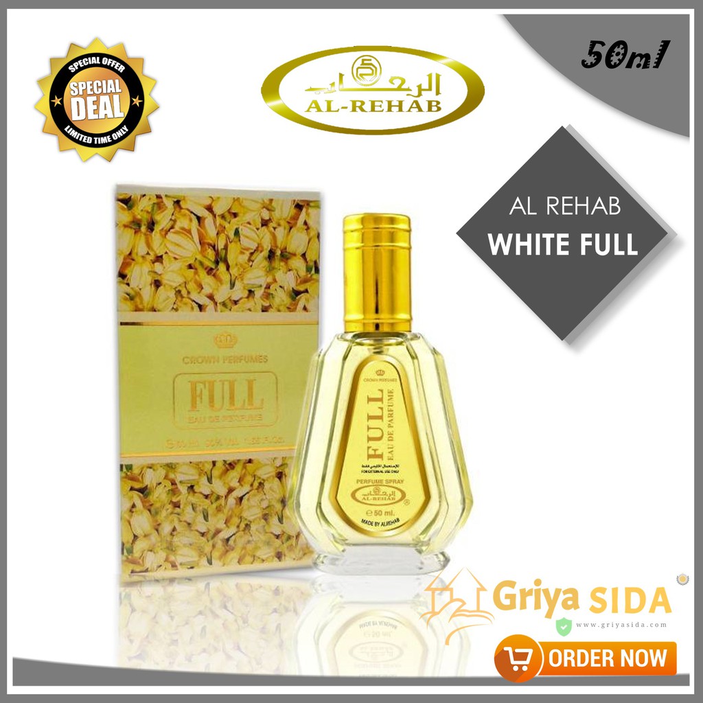 Parfum al rehab Full white 50ml original minyak wangi alrehab spray PROMO!