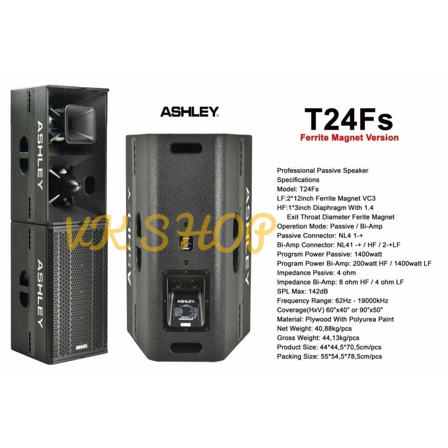 SPEAKER PASIF ASHLEY T24-FS ORIGINAL 10INCH ASHLEY T24FS / T 24 FS