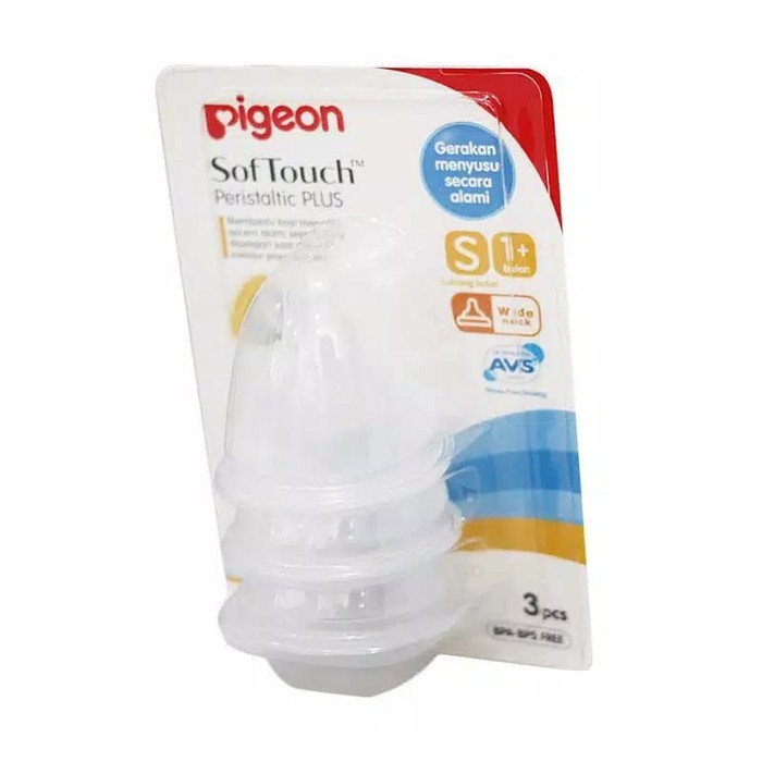 Pigeon Nipple Wide Neck Peristaltic Plus Blister isi 3 Dot Bayi WideNeck