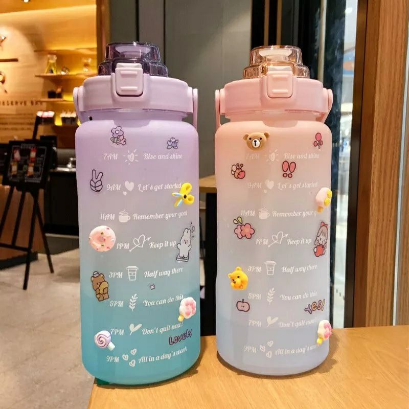 Botol minum 2L (FREE STICKER) BOTOL MINUM MOTIVASI 2L, BOTOL VIRAL