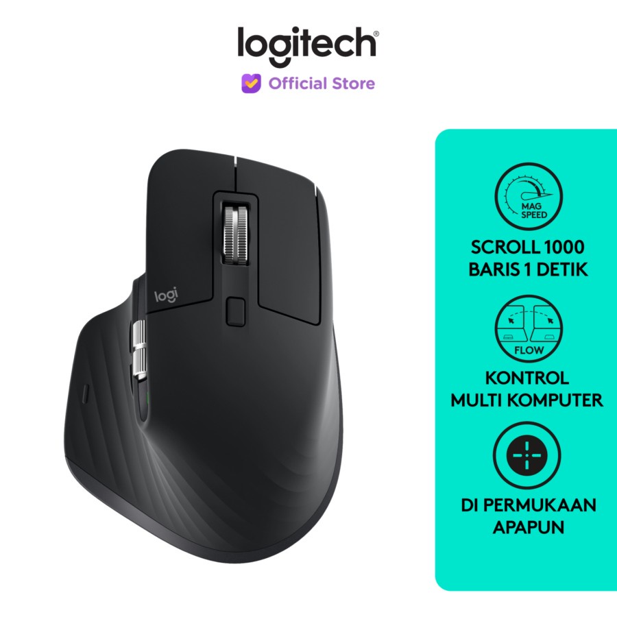 Logitech MX Master 3 Mouse Wireless Bluetooth Advanced for Power User