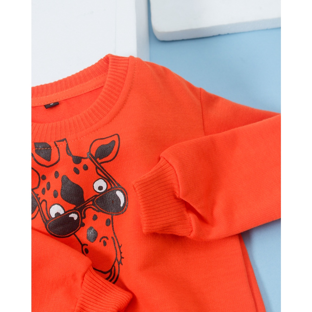 Baju anak perempuan GIRAFFE Sweater Fleece Anak Perempuan Umur 1 - 5 Tahun