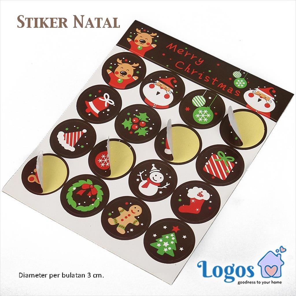 

Stiker Natal Pack Merry Christmas Gift Sticker Toples Lid Label