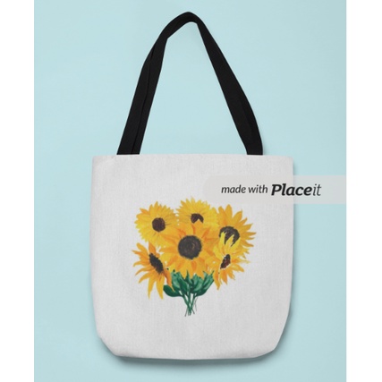 Tote Bag kanvas Painted sunflower bouquet